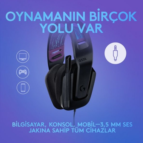 Logitech G335 Siyah Mikrofonlu Oyuncu Kulaklığı - 3