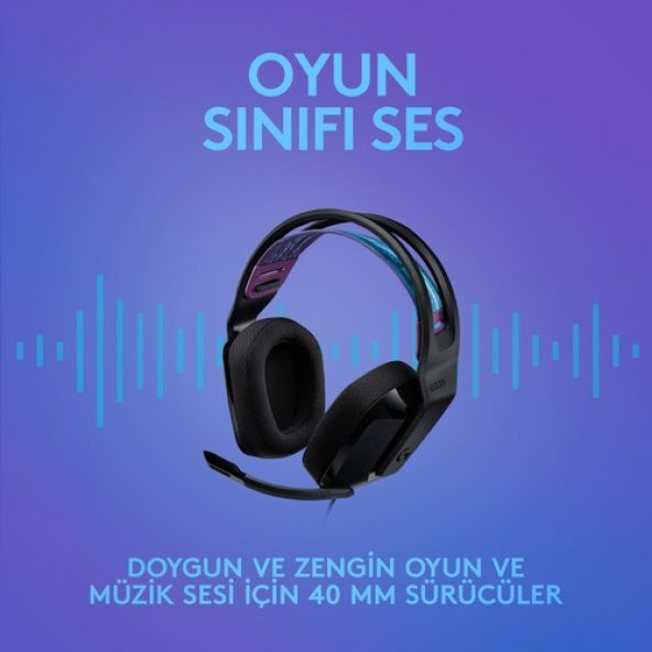 Logitech G335 Siyah Mikrofonlu Oyuncu Kulaklığı - 10