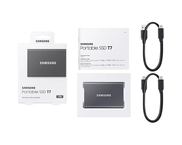 Samsung T7 1TB Usb 3.2 Gen2 Type-C Gri - Resim 3