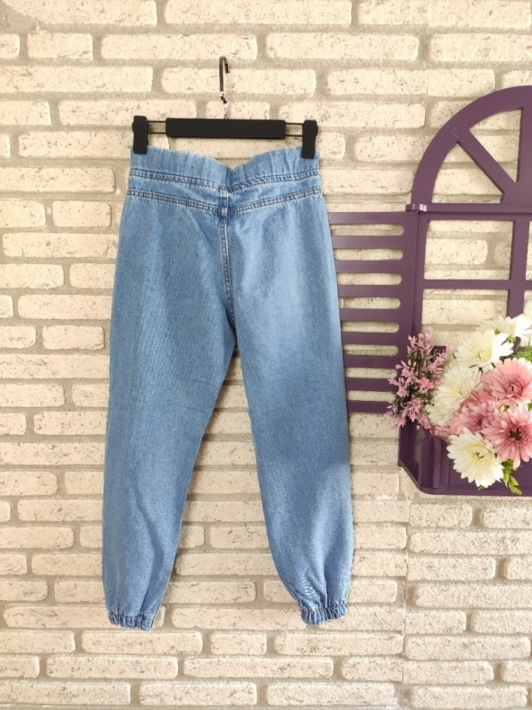 Bel Ve Paça Lastikli, Bağcıklı Yırtık Kot - 4