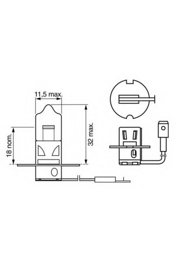 1987302802 12v 55w H3 Sis Farı Ampülü Kablolu - Resim 2