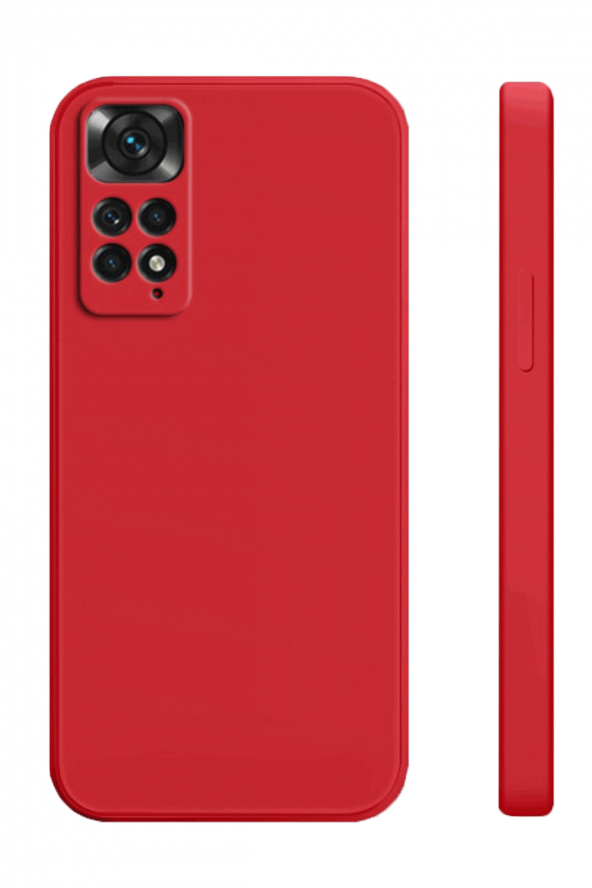 Xiaomi Redmi Note 11 Pro 5G Kamera Korumalı Kırmızı Silikon Rubber Kılıf Arka Kapak