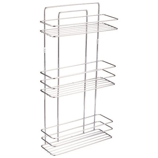 SAS Paslanmaz Yapışkanlı 3 Katlı Banyo Şampuanlık Düzenleyici DELMEYE SON Krom TŞ-03 ürün görseli