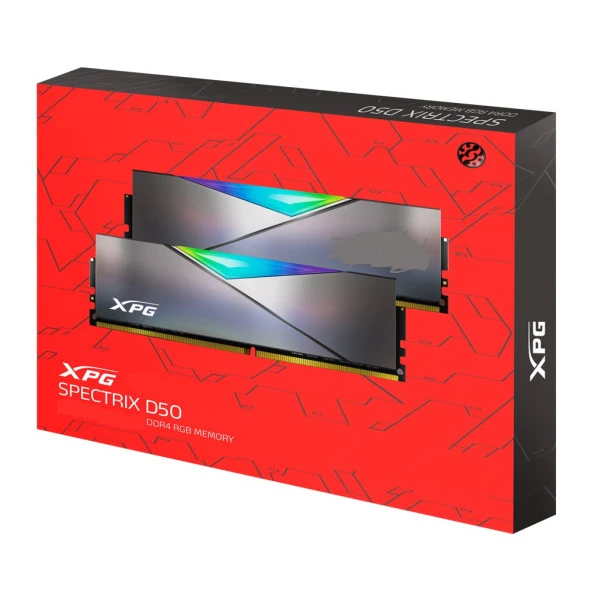 XPG Spectrix D50 32GB (16X2) RGB DDR4 3600Mhz CL18 1.35V AX4U360016G18I-DT50 Dual Kit Ram - Resim 6