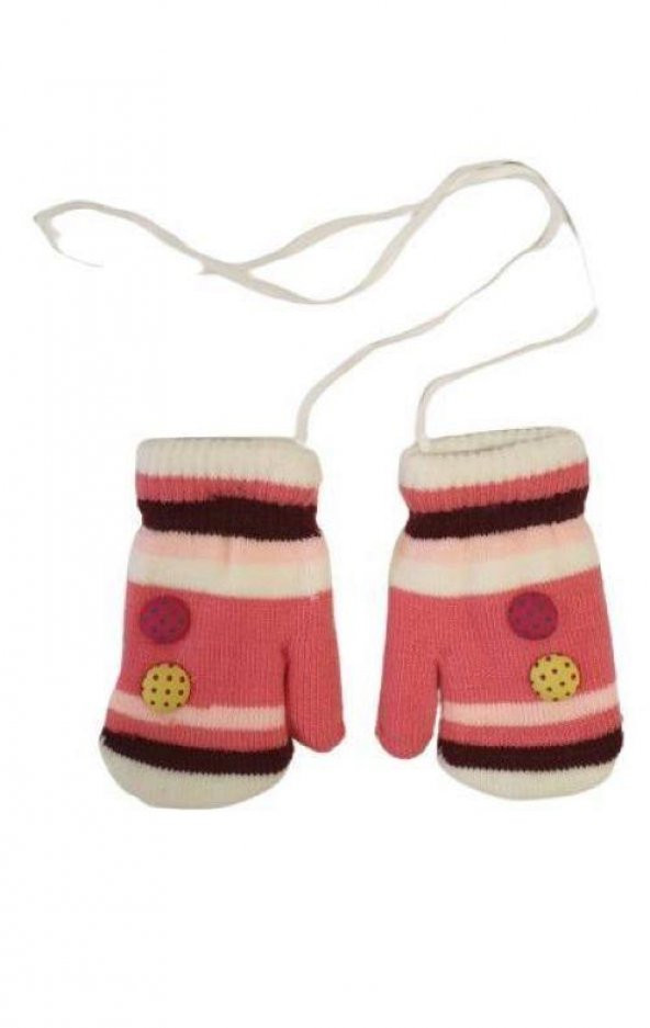Düğme Detaylı Kız Bebek Eldiven - 4