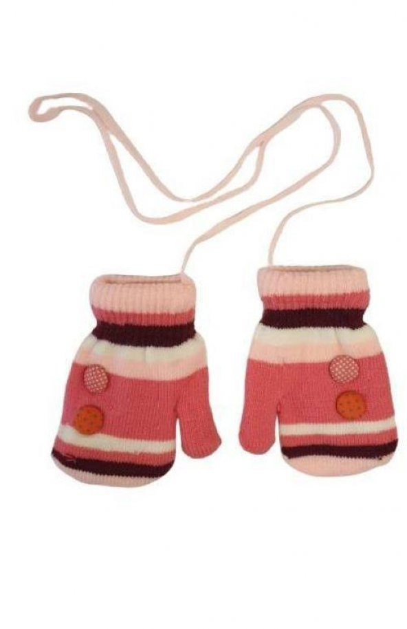 Düğme Detaylı Kız Bebek Eldiven - 5
