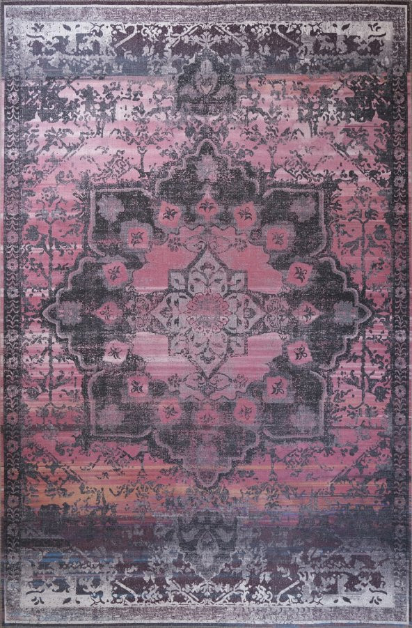 Yaseminsoy Collection Vintage Eskitme Desenli 180x270 Makinede Yıkanabilir Kilim, Halı