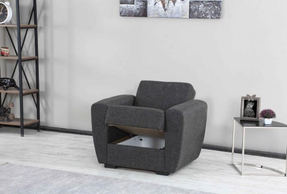 İpek Mobilya Dolce Tekli Berjer ( Koyu Gri ) - 2