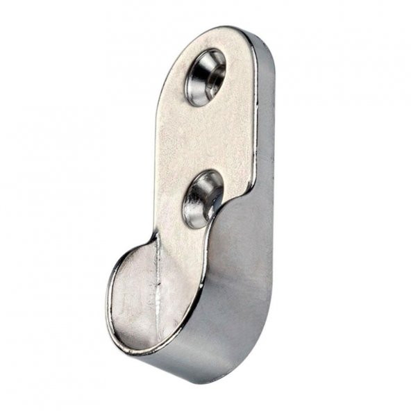 (2 ADET) Askı Flanşı Krom Oval Dolap Elbise Askı Aparatı - 4