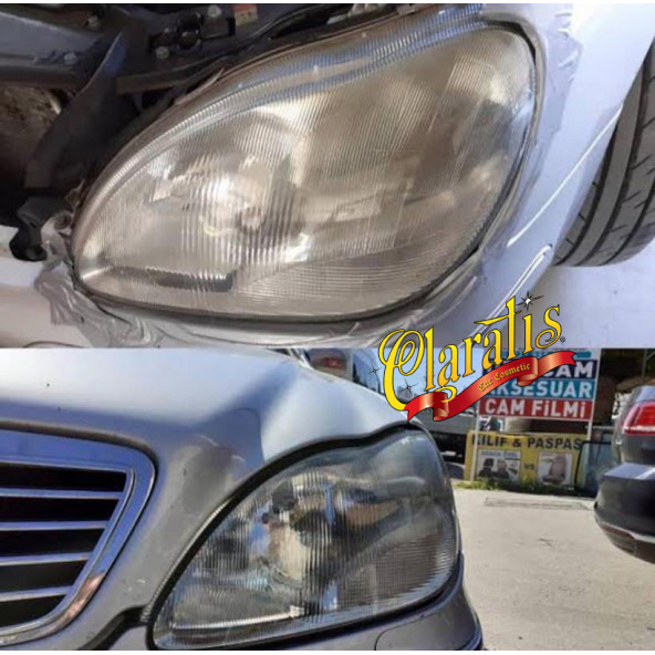 CLARATİS Araba Far Temizleyici Sararmış Far Stop Lambası Parlatma Temizleyici 500 Ml Sprey Zımparasız 8 Far Temizlik - 2