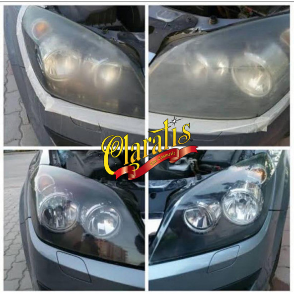 CLARATİS Araba Far Temizleyici Sararmış Far Stop Lambası Parlatma Temizleyici 500 Ml Sprey Zımparasız 8 Far Temizlik - 4