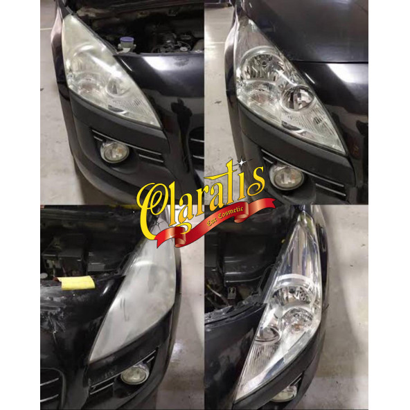 CLARATİS Araba Far Temizleyici Sararmış Far Stop Lambası Parlatma Temizleyici 500 Ml Sprey Zımparasız 8 Far Temizlik - 5