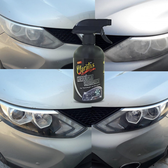 CLARATİS Araba Far Temizleyici Sararmış Far Stop Lambası Parlatma Temizleyici 500 Ml Sprey Zımparasız 8 Far Temizlik - 7