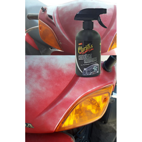 CLARATİS Araba Far Temizleyici Sararmış Far Stop Lambası Parlatma Temizleyici 500 Ml Sprey Zımparasız 8 Far Temizlik - 8