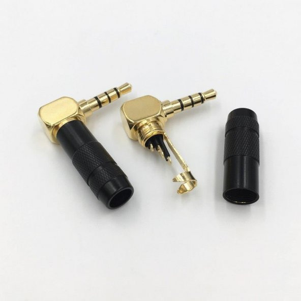 3.5 mm 4 Boğumlu TRRS Stereo Erkek Kaliteli Jack 90 Derece
