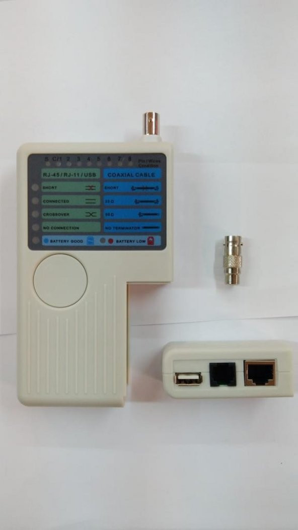 RJ11/RJ45/USB/BNC 4 in 1 Tester - Gri - 3