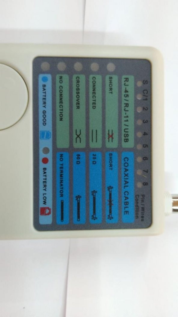RJ11/RJ45/USB/BNC 4 in 1 Tester - Gri - 4