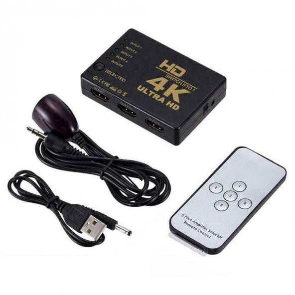 MYKABLO 4K 3D Uzaktan Kumandalı HDMI Switch - 5 Port