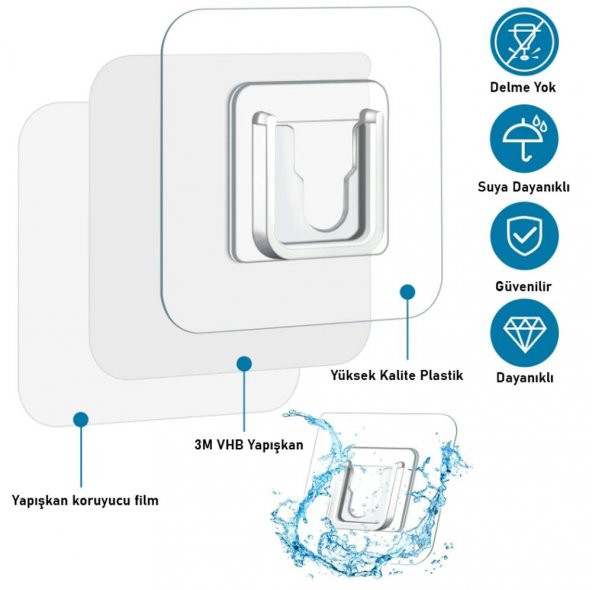 Bondit 3M Yapışkanlı Tablo Resim Duvar Askı Bandı Sök Tak 5 KG - 6