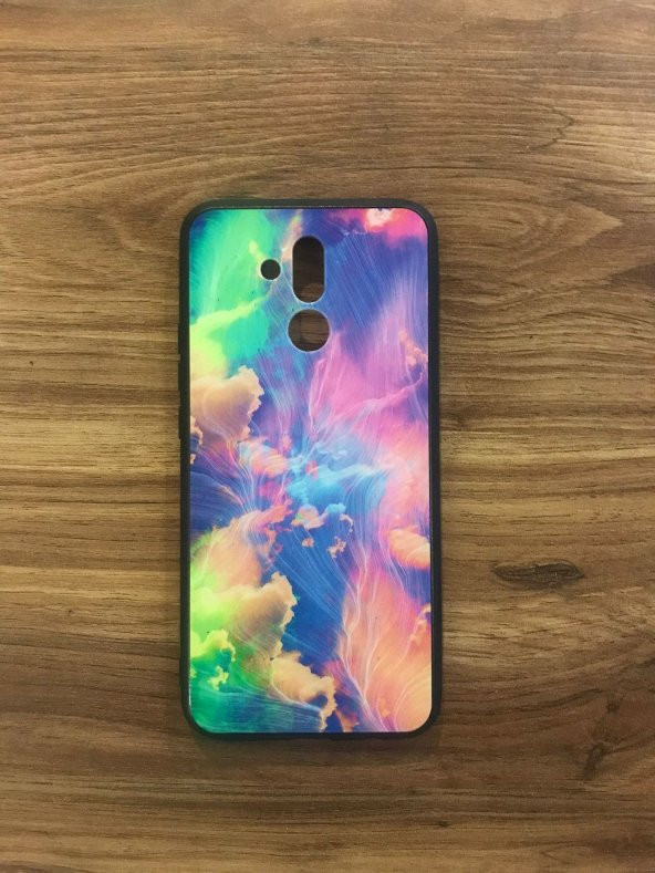 Huawei Mate 20 Lite 3 Adet Kılıf Silikon Rengarenk Desenli