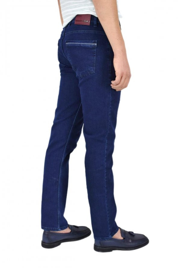 Erkek Lacivert Kot Pantolon Regular Fit 320-46 BGL-ST02142 - 5