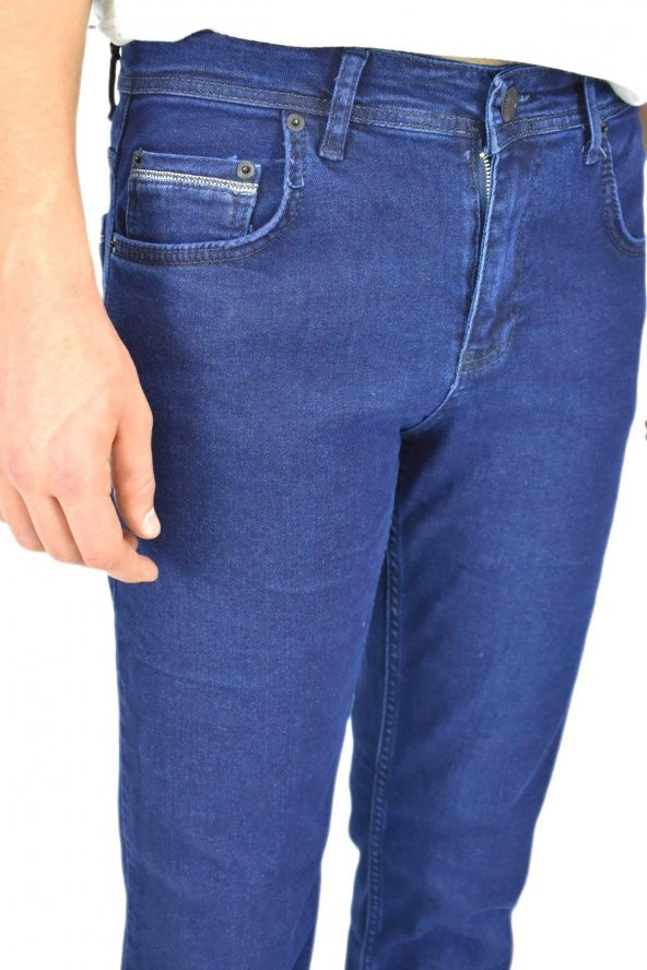 Erkek Lacivert Kot Pantolon Regular Fit 320-46 BGL-ST02142 - 8