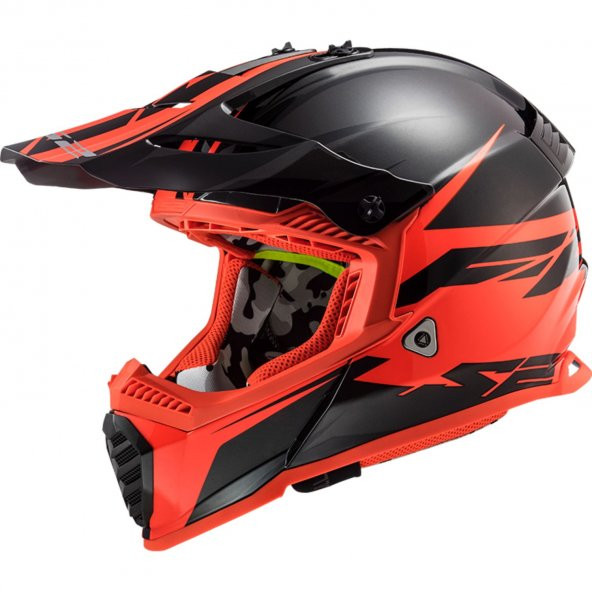 LS2 FAST EVO ROAR MAT SİYAH-KIRMIZI KASK (YENİ SEZON) - 1