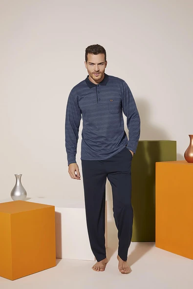 Kly 9213 Erkek Polo Yaka Pijama Takım ürün görseli