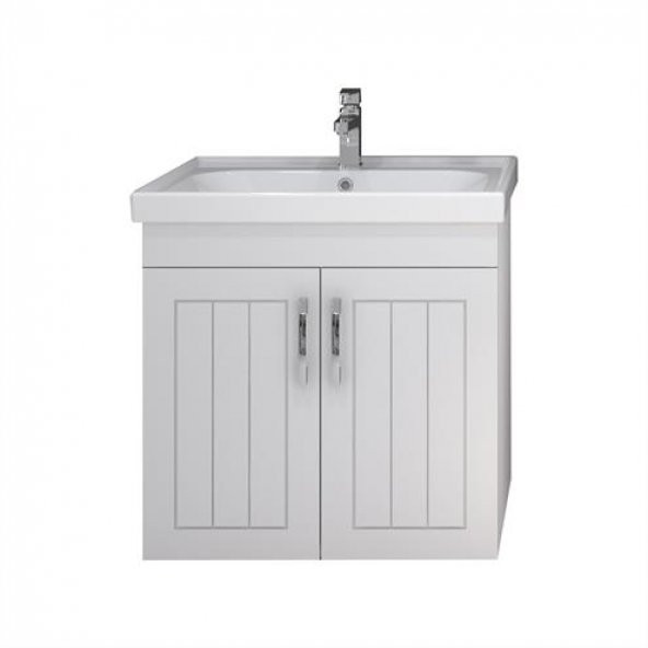 Turkuaz Frame Etajerli Lavabo 60 45 cm ve Lotus 60 Banyo Dolabı