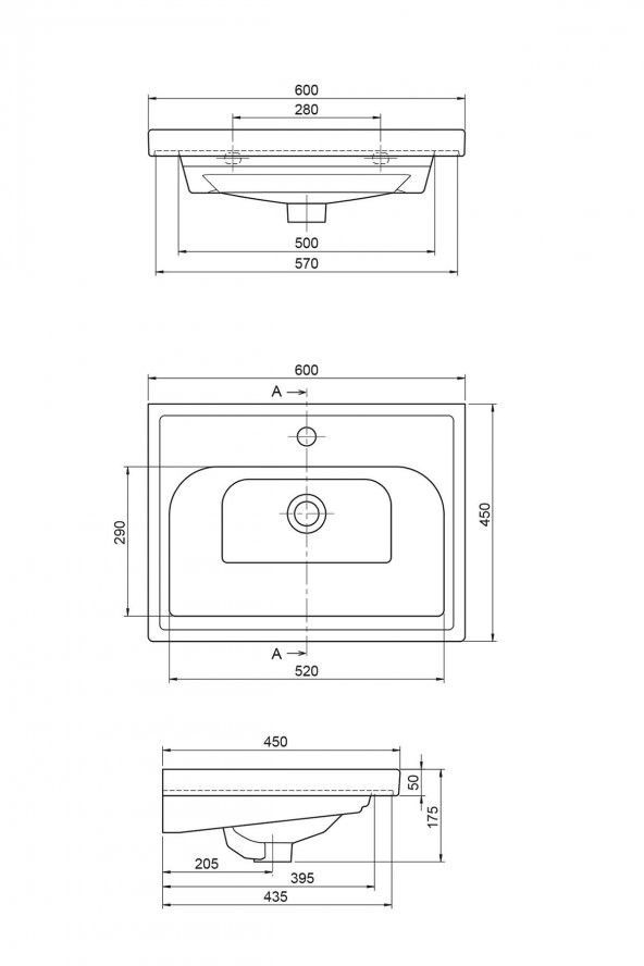 Turkuaz Frame Etajerli Lavabo 60 45 cm ve Lotus 60 Banyo Dolabı - 5