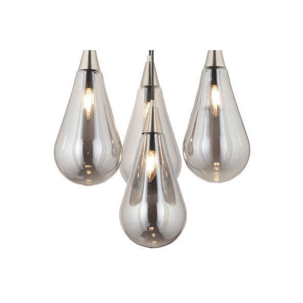 Lampaluce Goccia Tasarım Cam Avize 4lü Krom - 2