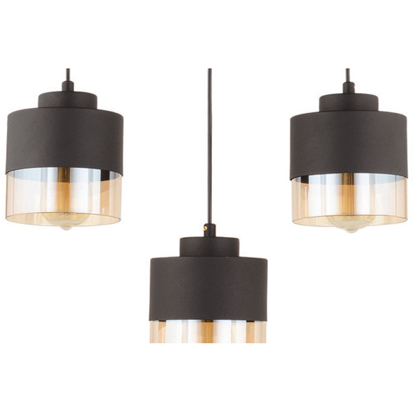 Lampaluce Rico Modern Tasarım Sarkıt Sıralı Avize 5li Siyah - 2