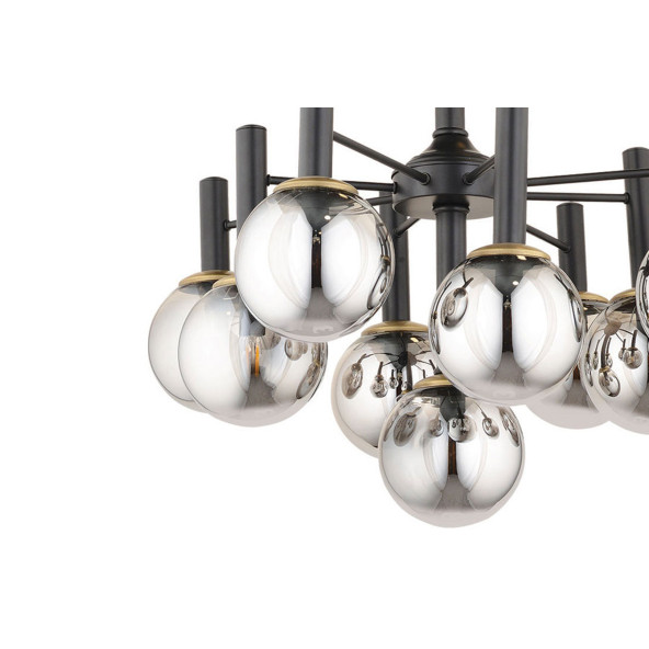 Lampaluce Sfera Modern Tasarım 9lu Avize Siyah - 2