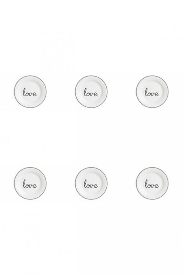 Porland Hope Love Düz Tabak 17cm 6'lı 04lfh000391