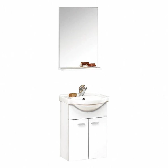 Orka Soma 45 cm Mini Beyaz Banyo Dolabı Takımı