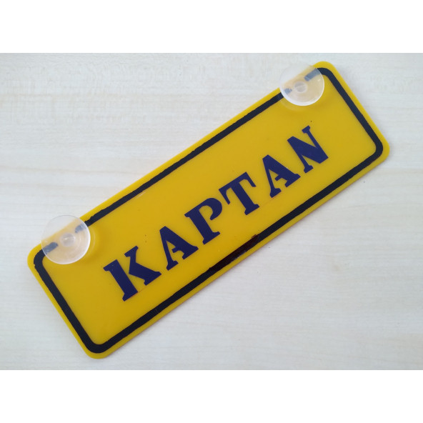 DEKOR SARI PLAKA - KAPTAN (22x7.5cm) vantuzlu Pleksi (Dekor Levha) DEKOR PLAKA ürün görseli