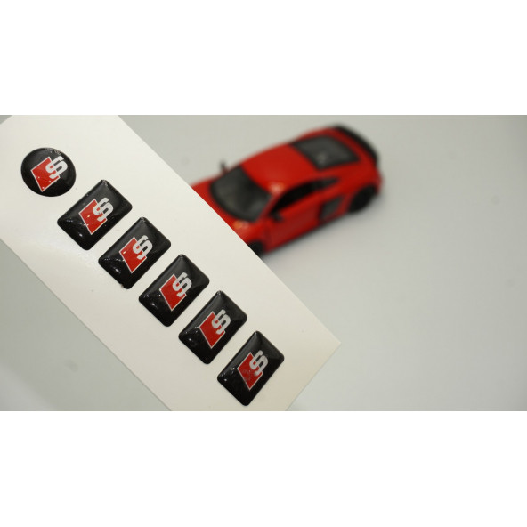 Audi S Cam Açma Jant Torpido Direksiyon Damla Sticker Logo Seti