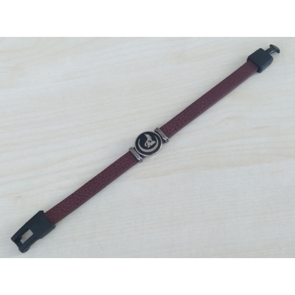 DERİ BİLEKLİK BOZKURT - HİLAL (ERKEK, BAYAN) KAHVERENGİ DERİ, METAL ARMALI - 3