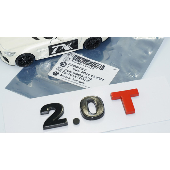 DK Tuning 2.0T Bagaj Siyah Kırmızı Yazı Logo Volkswagen İle Uyumlu - 5