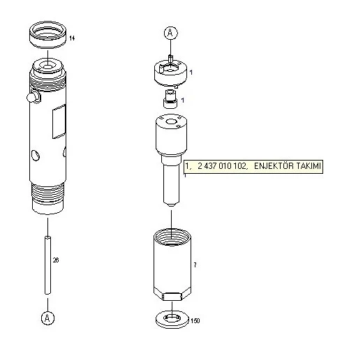 Bosch Enjektör Tamir Takımı DSLA147P823 - 2437010102 - 3
