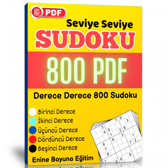 Seviye Seviye PDF Sudoku Kitabı (800 Sudoku)