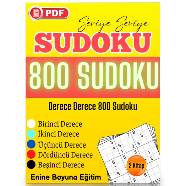 Seviye Seviye PDF Sudoku Kitabı (800 Sudoku)