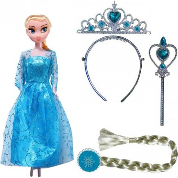 Parti Karlar Ülkesi Elsa Anna Frozen Saçı Asası ve Taç Seti - 2