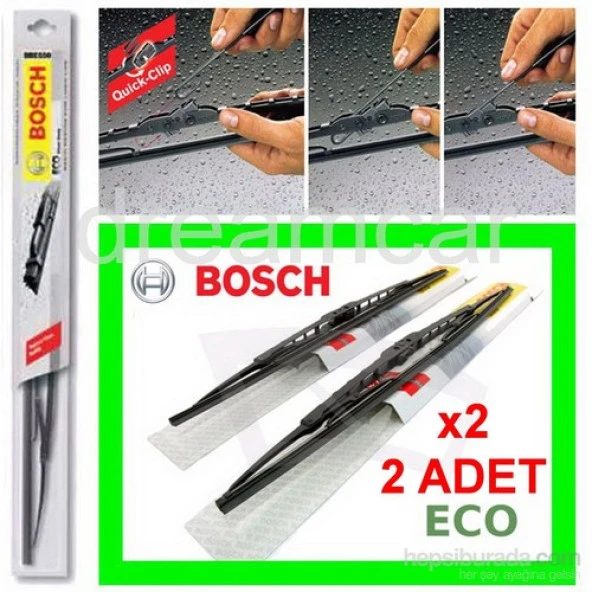 Bosch Eco 600 mm.x2 Ad. Universal Quick-Clip Telli Grafitili Silecek Takım 3397005772