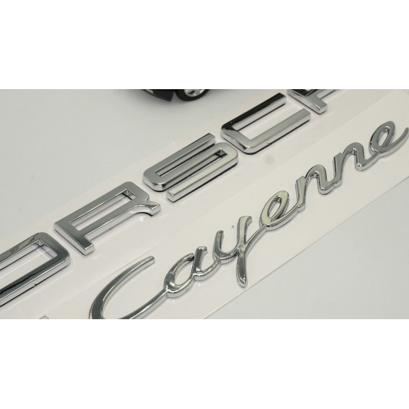 Porsche Cayenne Bagaj 3M 3D ABS Yazı Logo Amblem Seti - Resim 4