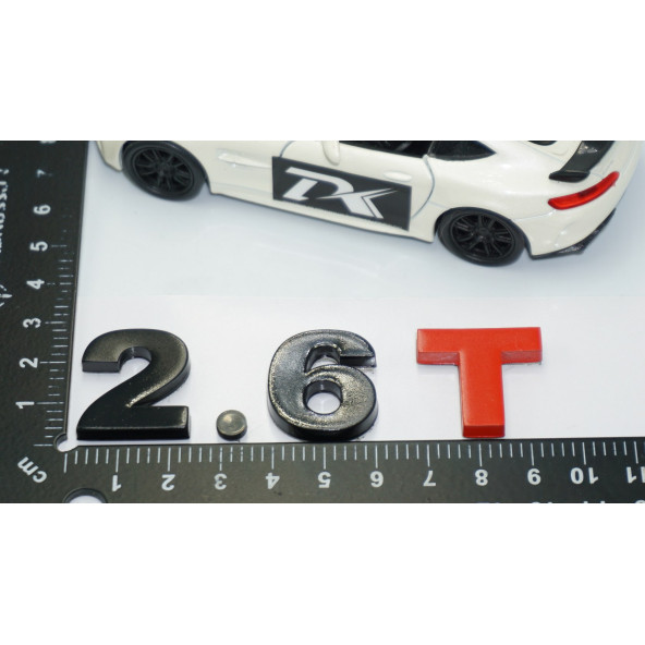 DK Tuning 2.6T Bagaj Siyah Kırmızı Yazı Logo Volkswagen İle Uyumlu - Resim 4