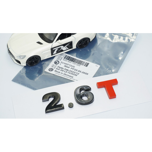 DK Tuning 2.6T Bagaj Siyah Kırmızı Yazı Logo Volkswagen İle Uyumlu - Resim 5