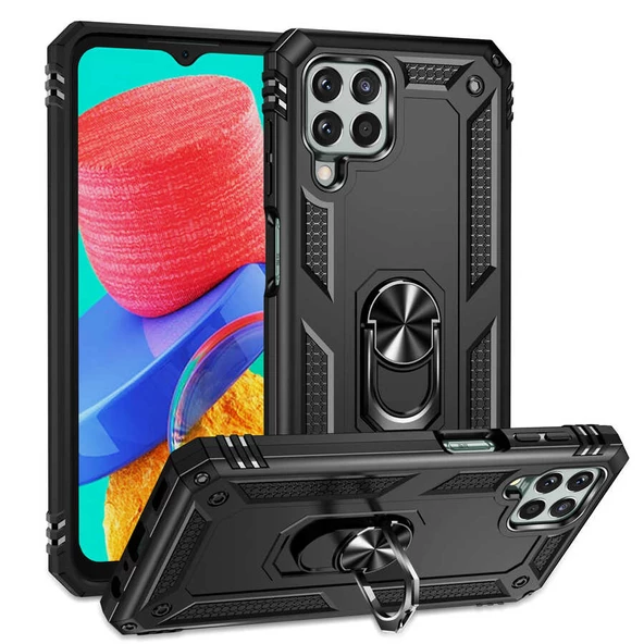 Gpack Samsung Galaxy M33 Kılıf Vega Sert Silikon Tank Standlı Yüzüklü MıknatıslıNano
