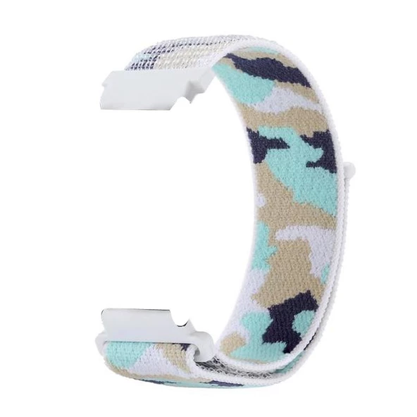 Gpack Samsung Galaxy Watch 4 44mm Kordon Cırtcırt Asker Desenli Kumaş Ayarlanabilir - 6