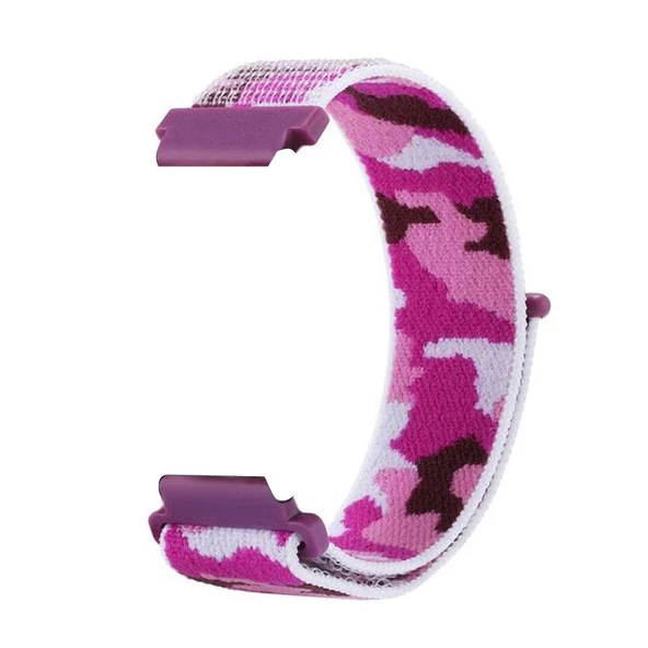 Gpack Samsung Galaxy Watch 4 44mm Kordon Cırtcırt Asker Desenli Kumaş Ayarlanabilir - 7